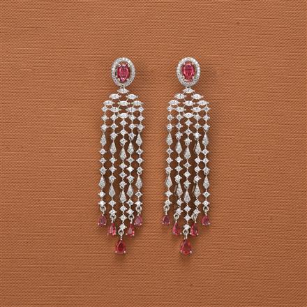 Cubic Zirconia Classic Earring With Rhodium Plating