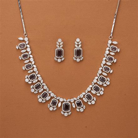 Cubic Zirconia Classic Necklace With Rhodium Plating