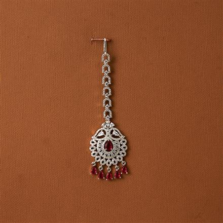 Cubic Zirconia Classic Tikka With Rhodium Plating