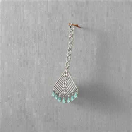 Cubic Zirconia Classic Tikka With Rhodium Plating