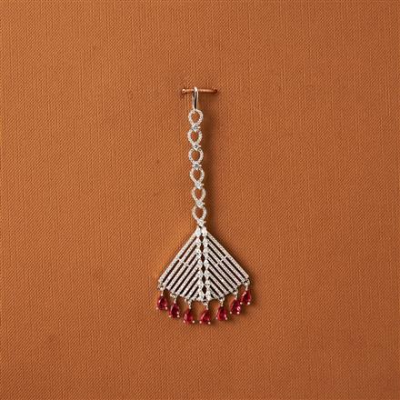 Cubic Zirconia Classic Tikka With Rhodium Plating