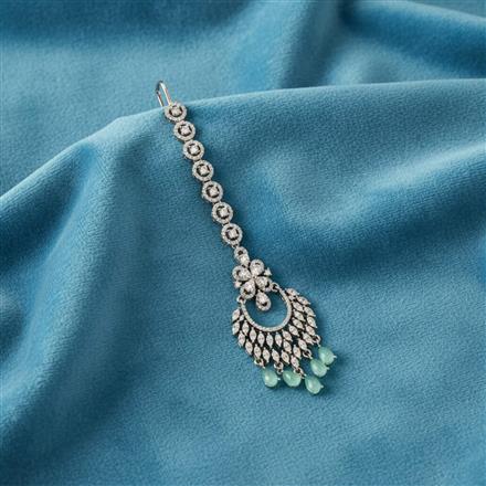 Cubic Zirconia Classic Tikka With Rhodium Plating