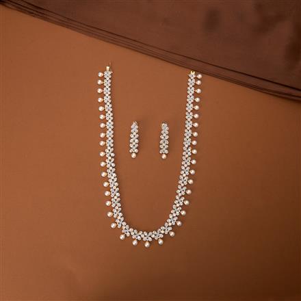 Cubic Zirconia Moti Necklace With 2 Tone Plating