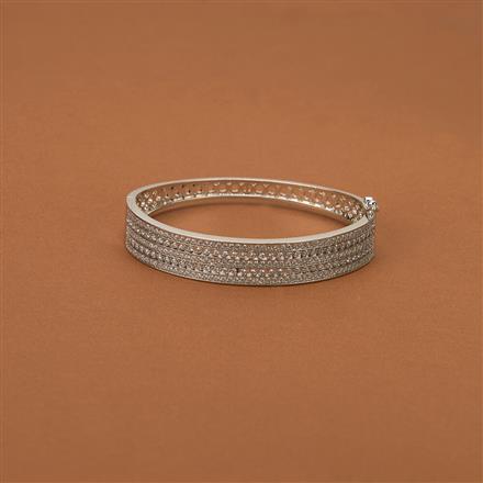 Cubic Zirconia Classic Kada With 2 Tone Rhodium Plating