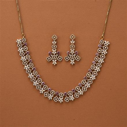 Cubic Zirconia Classic Necklace With Mehndi Plating