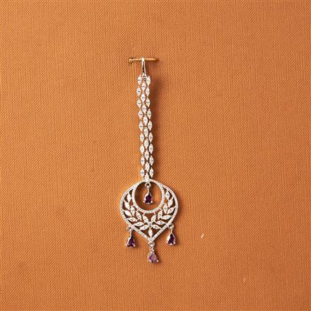 Cubic Zirconia Classic Tikka With Rhodium Plating