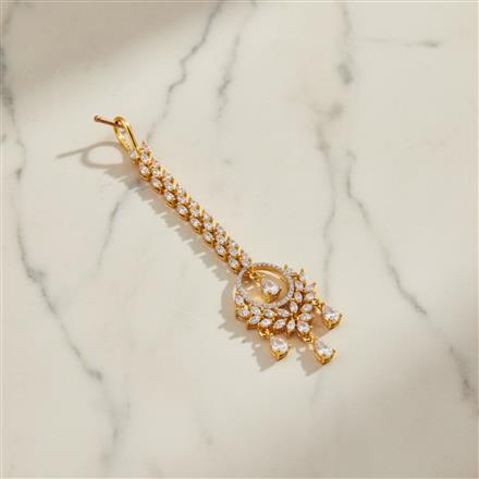 Cubic Zirconia Classic Tikka With 2 Tone Plating