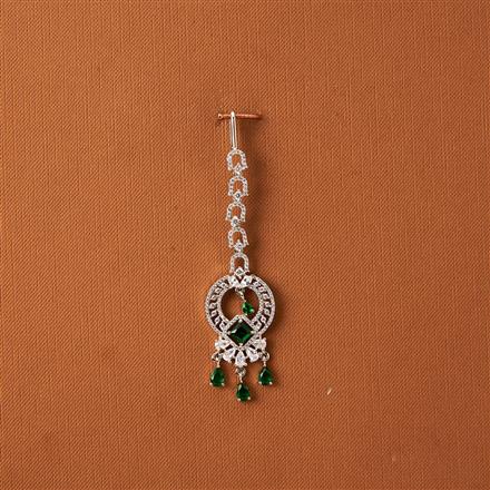 Cubic Zirconia Classic Tikka With Rhodium Plating