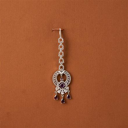 Cubic Zirconia Classic Tikka With Rhodium Plating