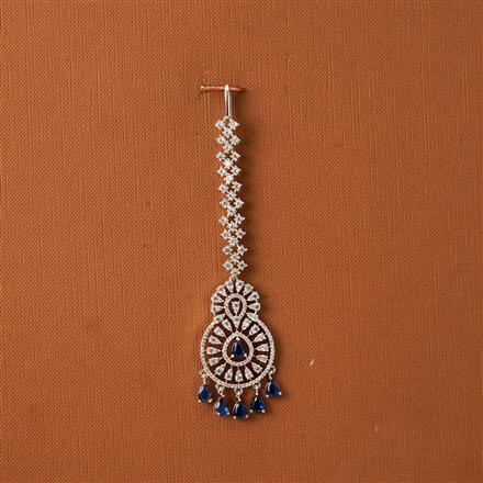 Cubic Zirconia Classic Tikka With Rhodium Plating