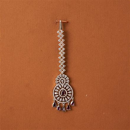 Cubic Zirconia Classic Tikka With Rhodium Plating
