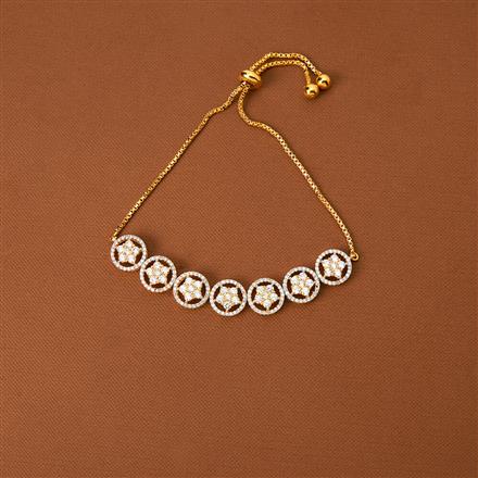 Cubic Zirconia Classic Bracelet With 2 Tone Rhodium Plating