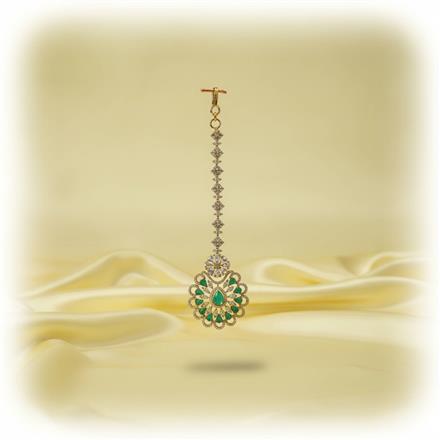 Cubic Zirconia Classic Tikka With Mehndi Plating