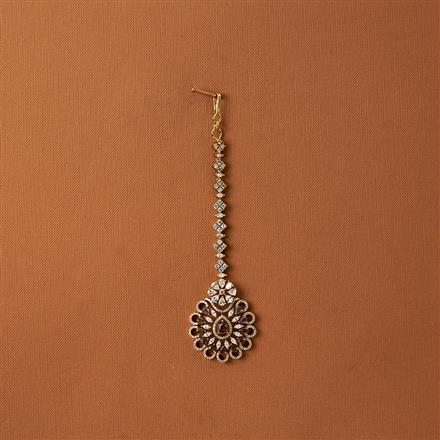 Cubic Zirconia Classic Tikka With Mehndi Plating