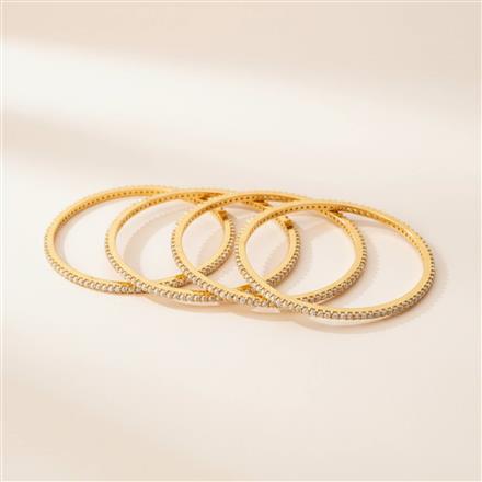 Cubic Zirconia Moti Bangles With Gold Plating