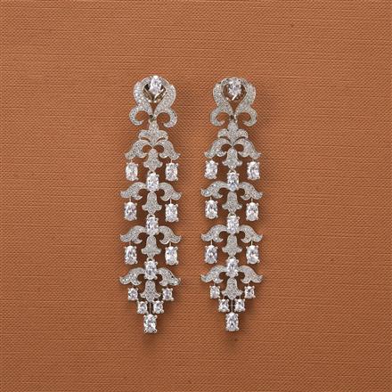 Cubic Zirconia Classic Earring With Rhodium Plating
