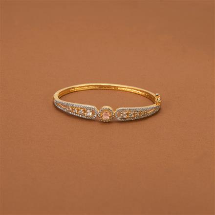 Cubic Zirconia Delicate Kada With 2 Tone Plating