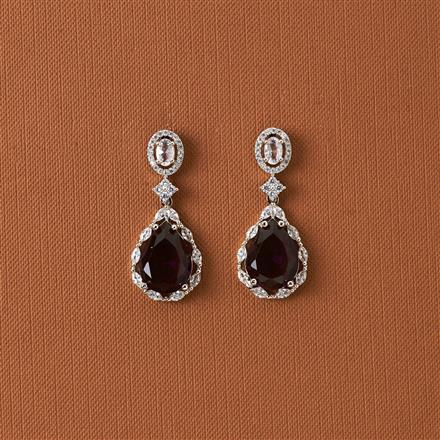 Cubic Zirconia Classic Earring With Rhodium Plating