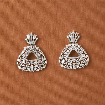 Cubic Zirconia Classic Earring With Rhodium Plating