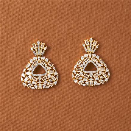 Cubic Zirconia Classic Earring With 2 Tone Plating