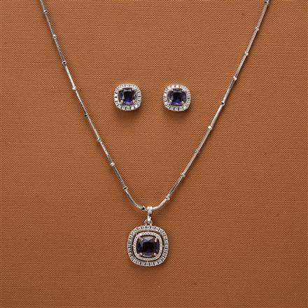 Cubic Zirconia Classic Pendant Set With Rhodium Plating