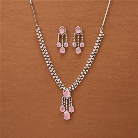 Cubic Zirconia Classic Necklace With Rhodium Plating