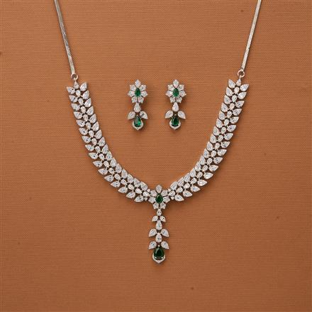 Cubic Zirconia Classic Necklace With Rhodium Plating