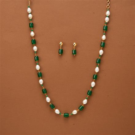 Cubic Zirconiamoti Mala Necklace With Gold Plating