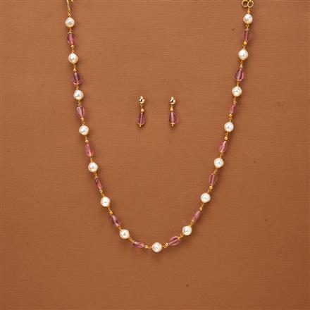 Cubic Zirconia Delicate Mala Necklace With Gold Plating