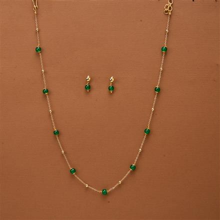Cubic Zirconia Delicate Mala Necklace Set With Gold Plating