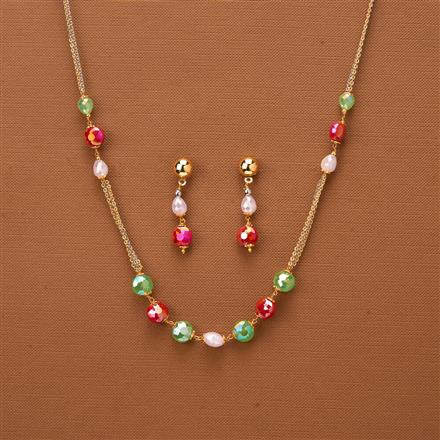 Cubic Zirconia Delicate Mala Necklace With 2 Tone Plating