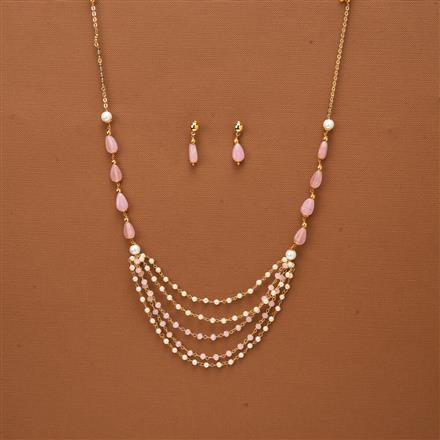 Cubic Zirconiapearl Mala Necklace With Gold Plating