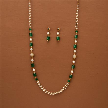 Cubic Zirconia Delicate Mala Necklace With Gold Plating