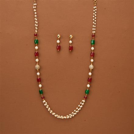 Cubic Zirconia Delicate Mala Necklace With Gold Plating