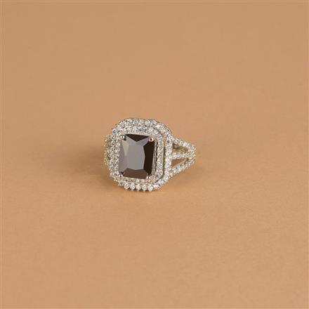 Cz Adjustable Ring With Rhodium Plating
