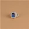 Cz Adjustable Ring With Rhodium Plating