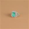 Cz Adjustable Ring With Rhodium Plating