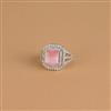 Cz Adjustable Ring With Rhodium Plating