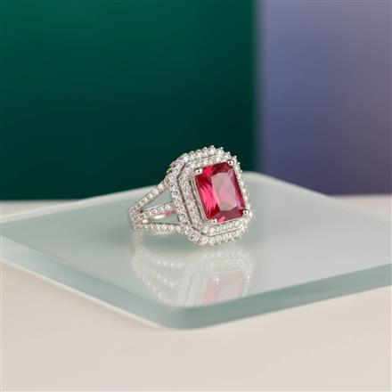Cz Adjustable Ring With Rhodium Plating