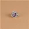 Cz Adjustable Ring With Rhodium Plating