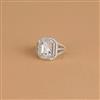 Cz Adjustable Ring With Rhodium Plating