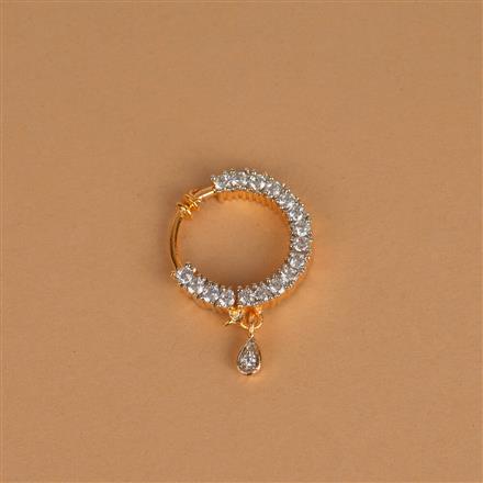 Cz Classic Nose Ring With 2 Tone Rhodium Plating
