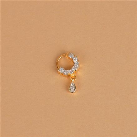 Cz Classic Nose Ring With 2 Tone Plating