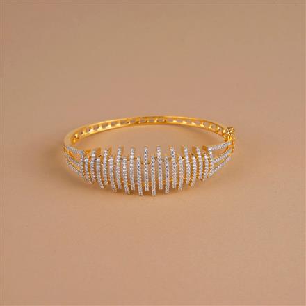 Cz Classic Kada With 2 Tone Rhodium Plating