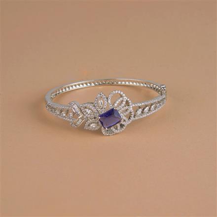 Cz Classic Kada With Rhodium Plating