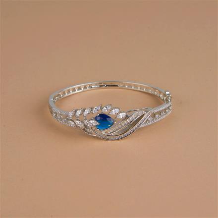 Cz Classic Kada With Rhodium Plating