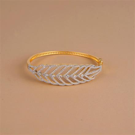 Cz Classic Kada With 2 Tone Rhodium Plating