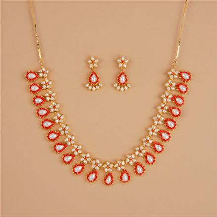Cubic Zirconia Classic Necklace Set With Gold Plating