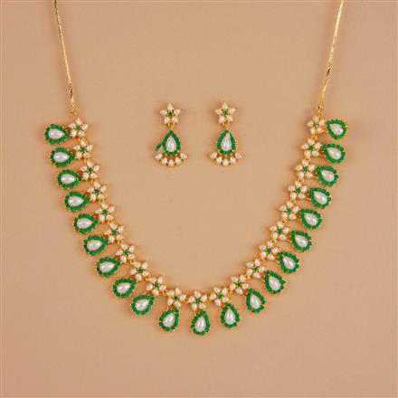 Cubic Zirconia Classic Necklace Set With Gold Plating