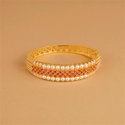 Cubic Zirconia Moti Kada With Gold Plating
